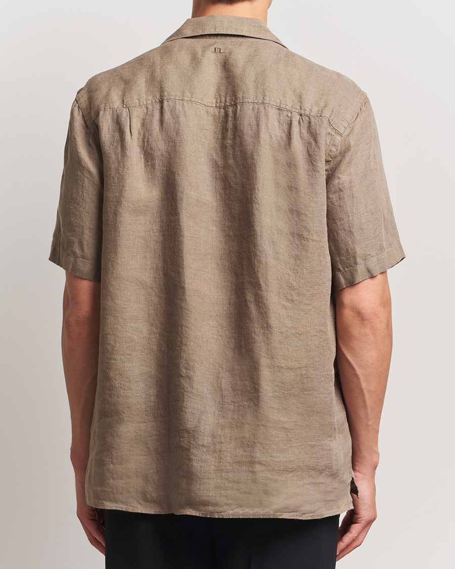Men | Shirts | J.Lindeberg | Elio Linen Melange Shirt Nutmeg