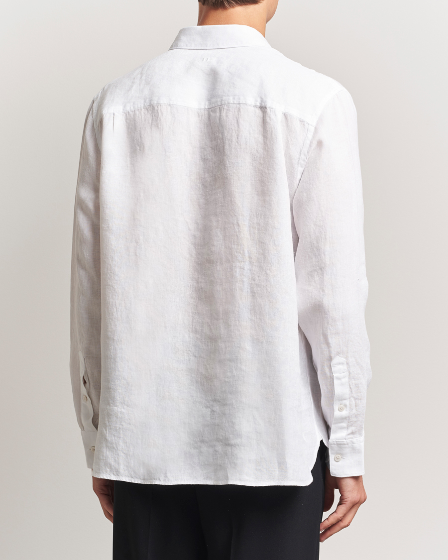 Men | Shirts | J.Lindeberg | Linen Melange Shirt White