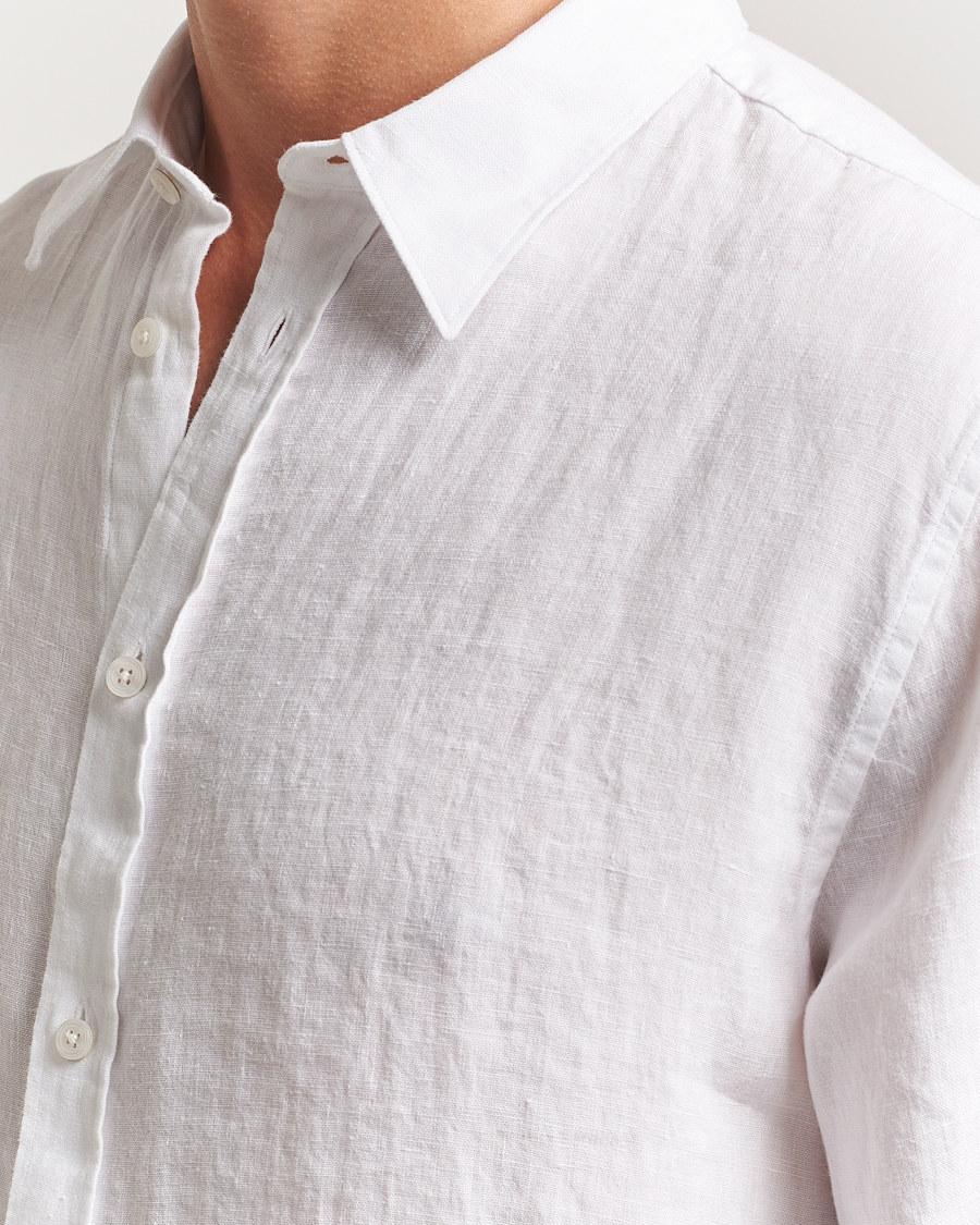 Men | Shirts | J.Lindeberg | Linen Melange Shirt White