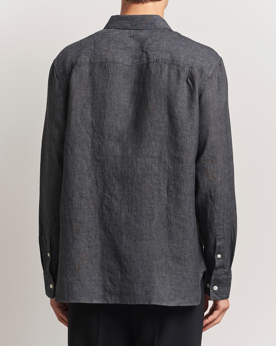 Men | Shirts | J.Lindeberg | Linen Melange Shirt Black