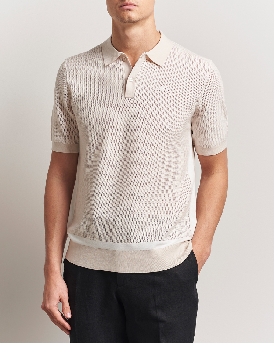 Men | Polo Shirts | J.Lindeberg | Reymond Structure Knit Polo Moonbeam