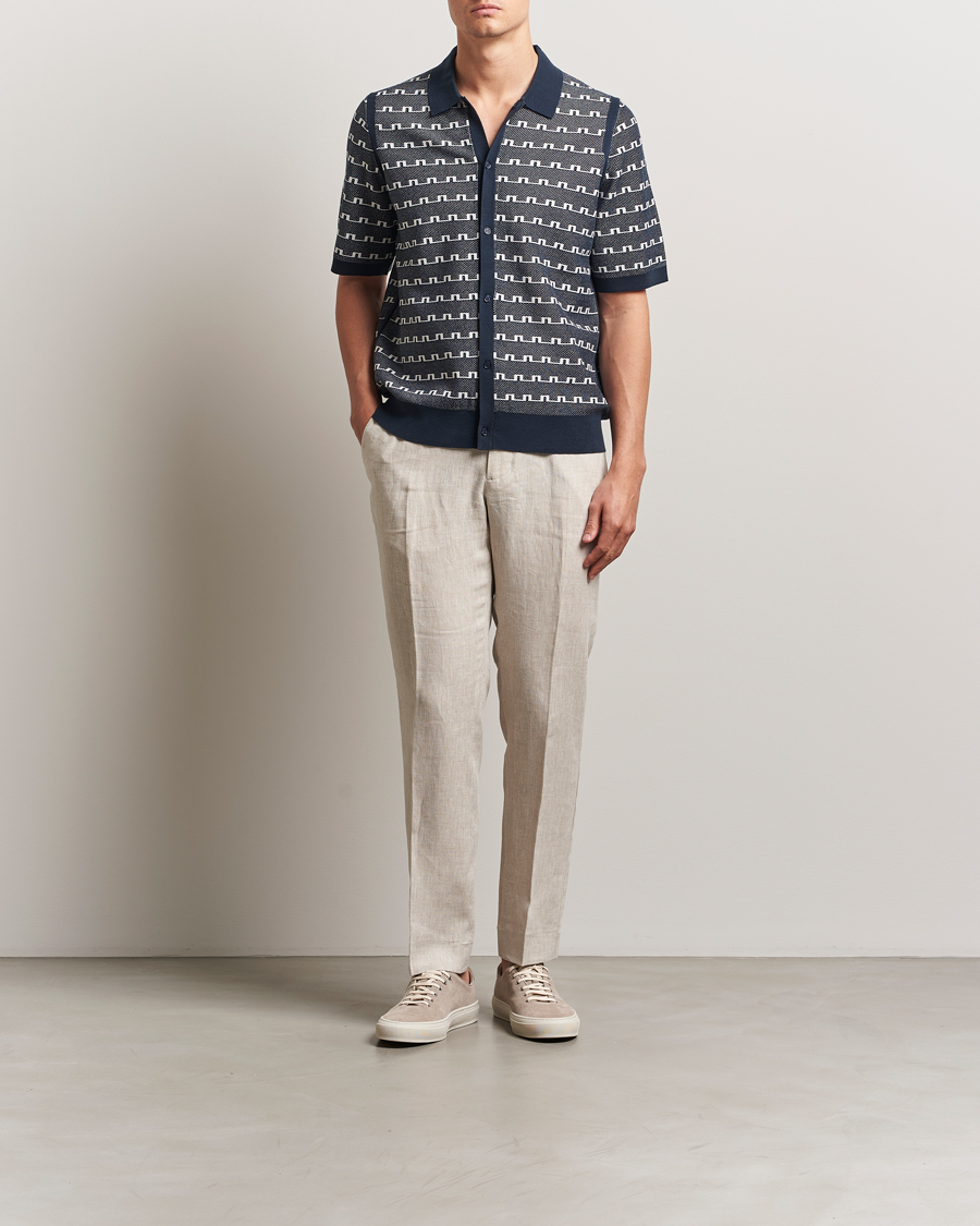 Men | Shirts | J.Lindeberg | Rolando Logo Jacquard Polo Navy