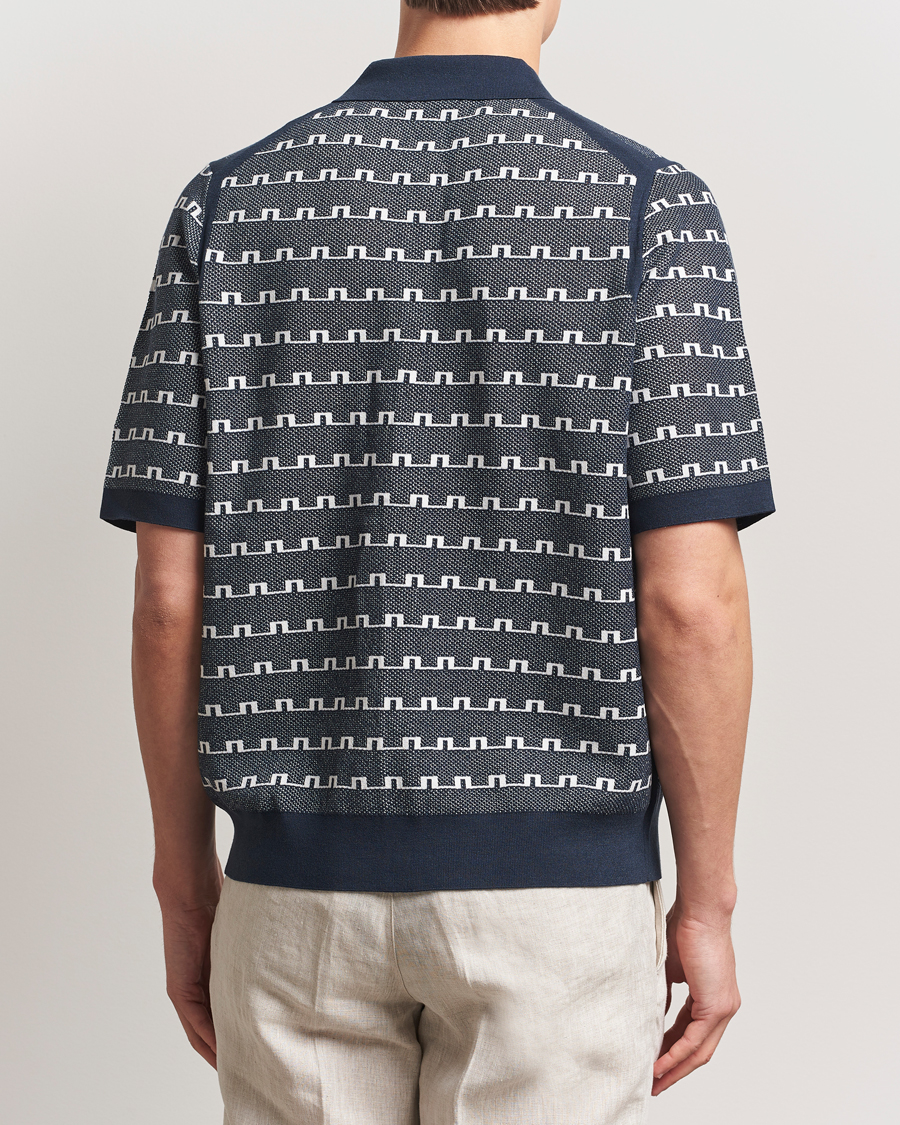 Men | Shirts | J.Lindeberg | Rolando Logo Jacquard Polo Navy