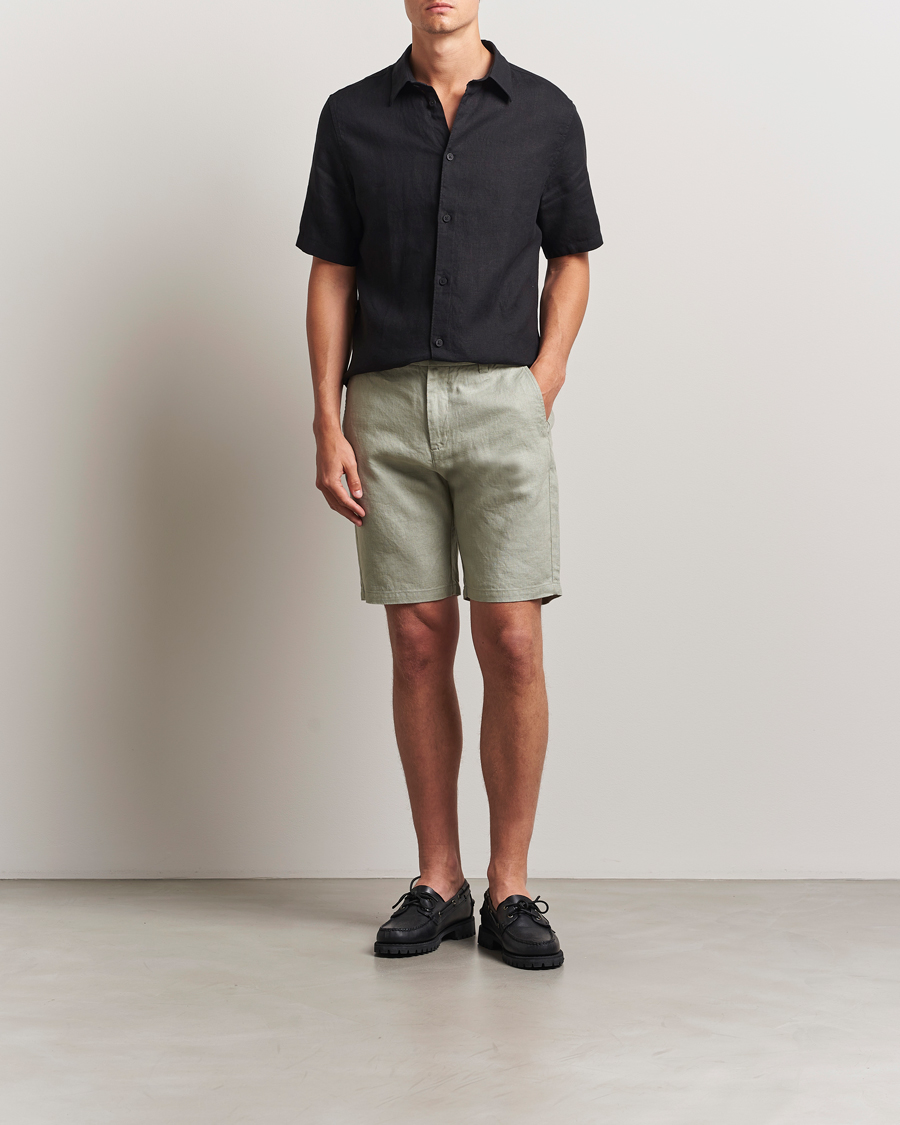Men | Shorts | NN07 | Crown Linen Shorts Sage Green