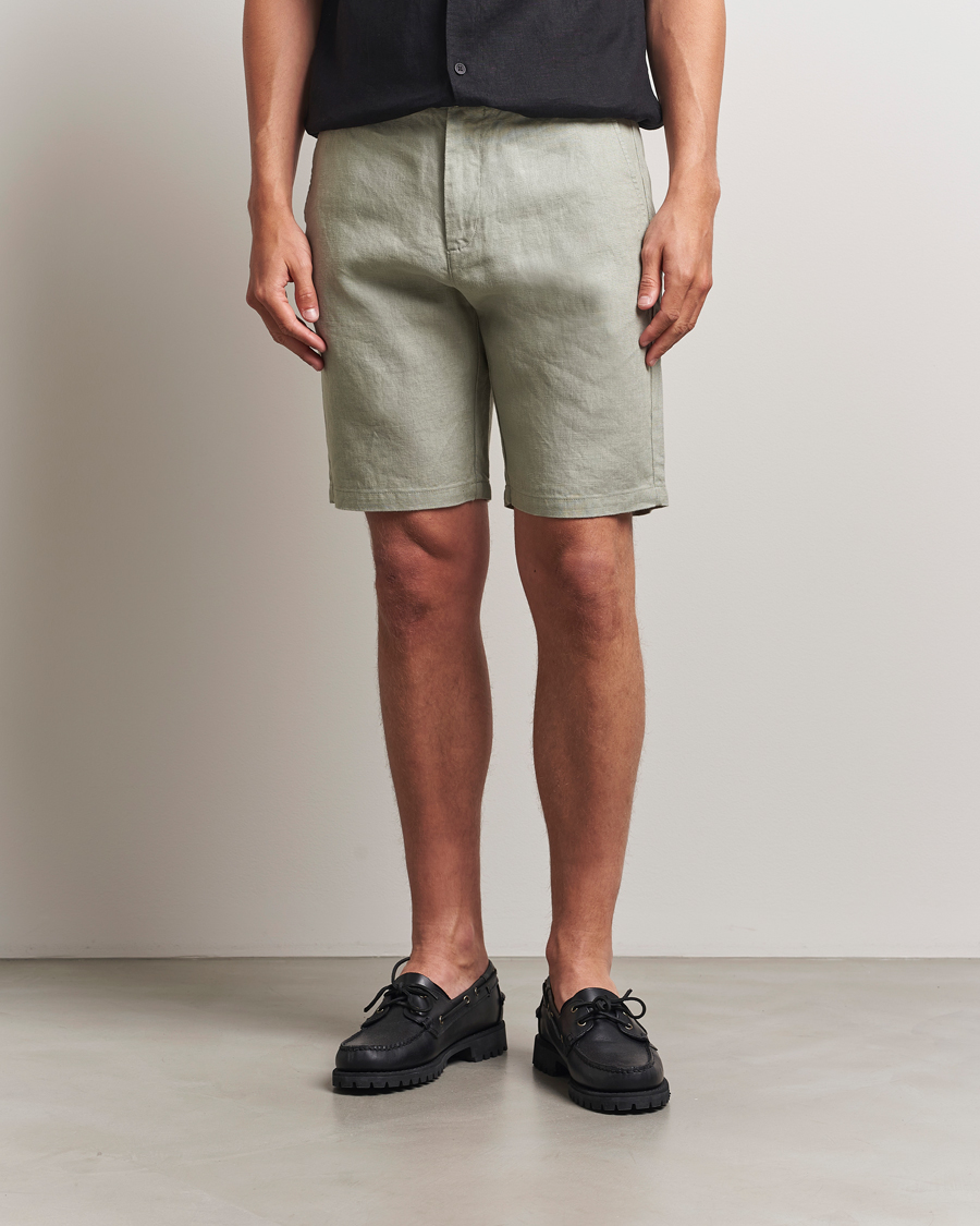Men | Shorts | NN07 | Crown Linen Shorts Sage Green
