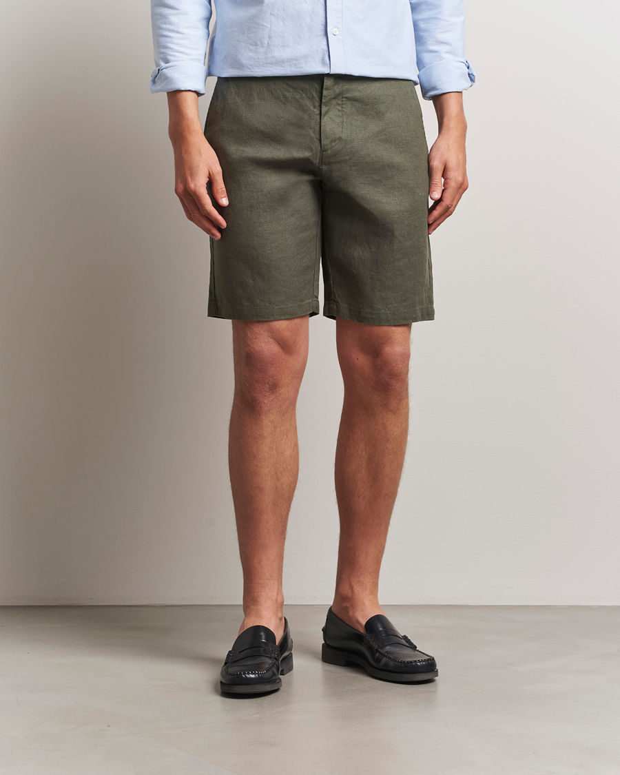Men | Shorts | NN07 | Crown Linen Shorts Croc Green