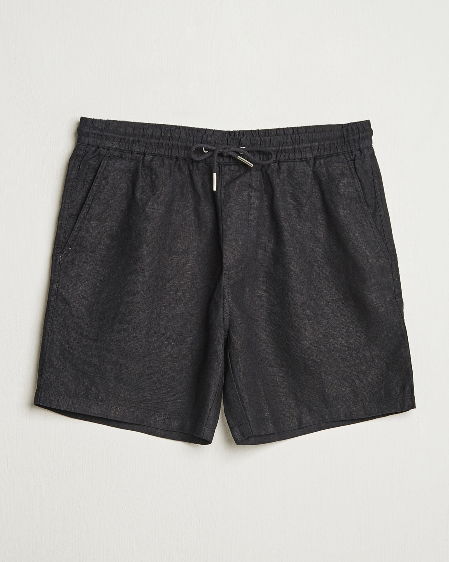 Men | Shorts | NN07 | Gregor Linen Drawstring Shorts Black