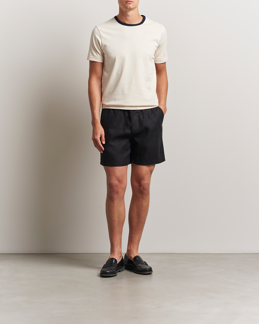 Men | Shorts | NN07 | Gregor Linen Drawstring Shorts Black