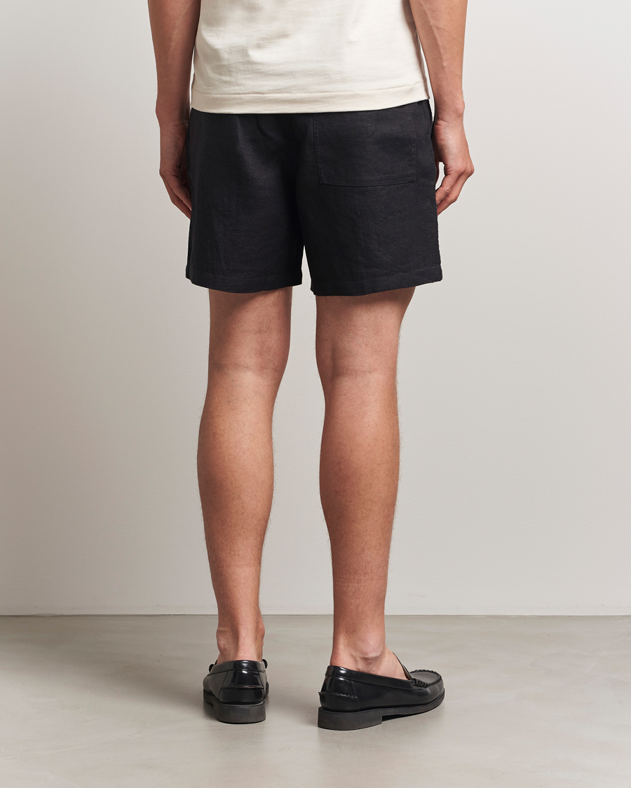 Men | Shorts | NN07 | Gregor Linen Drawstring Shorts Black