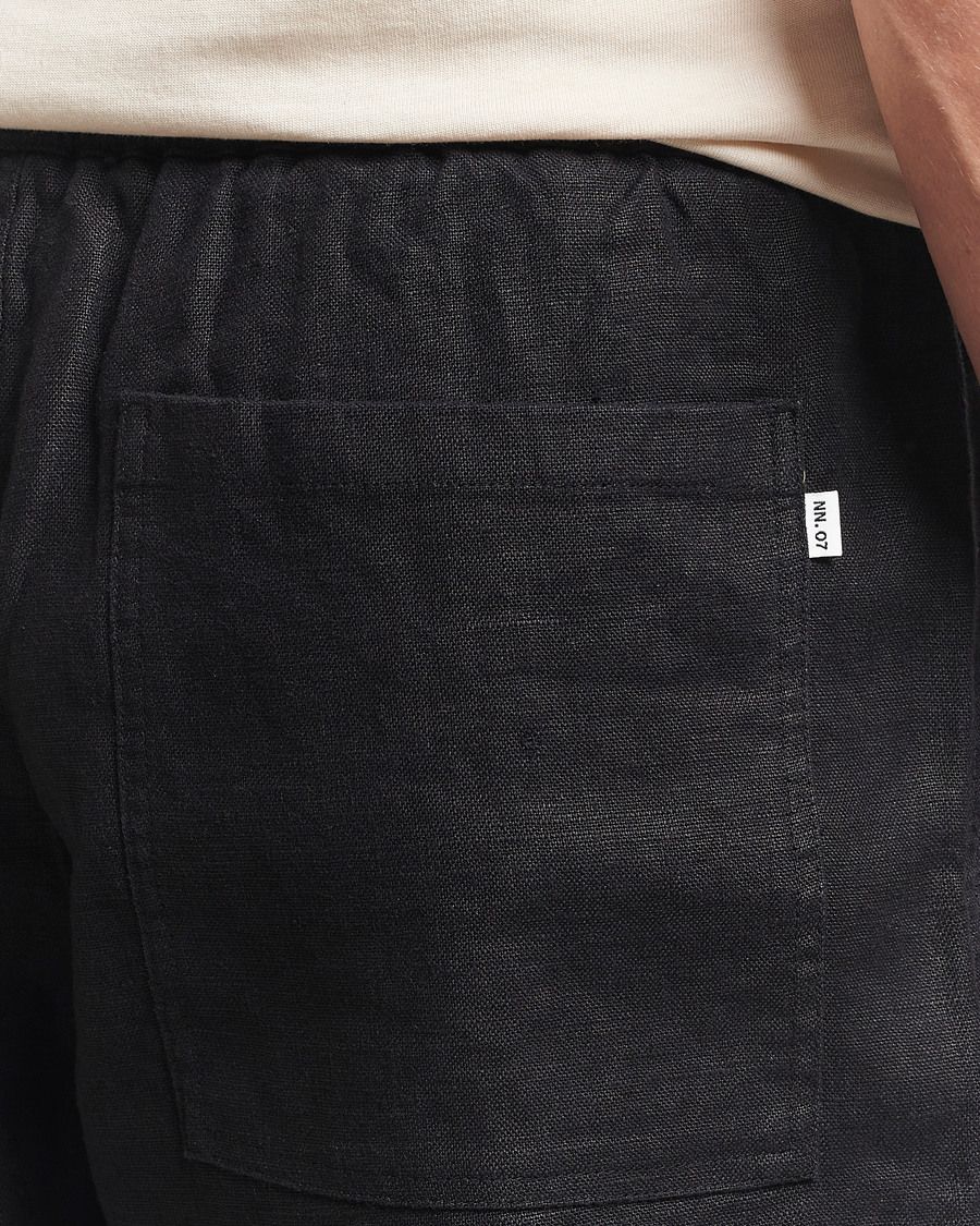 Men | Shorts | NN07 | Gregor Linen Drawstring Shorts Black