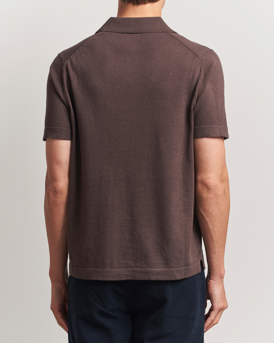 Men | Polo Shirts | NN07 | Ryan Cotton/Linen Polo Coffee