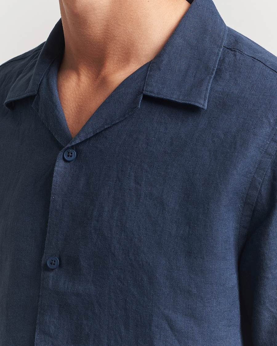 Men | Shirts | NN07 | Julio Linen Resort Shirt Navy Blue