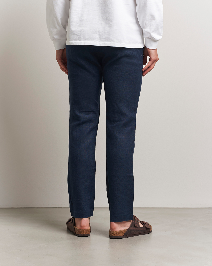 Men | Trousers | NN07 | Theo Linen Trousers Navy Blue