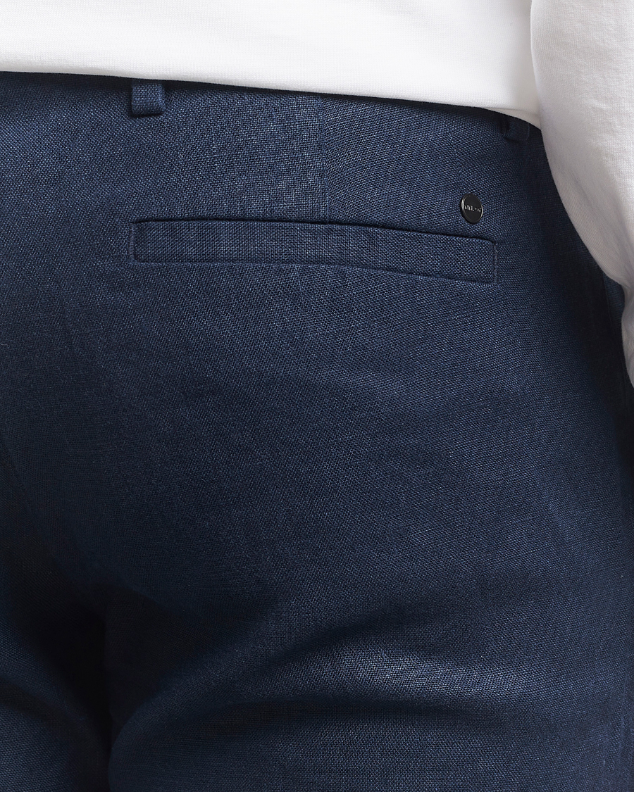 Men | Trousers | NN07 | Theo Linen Trousers Navy Blue