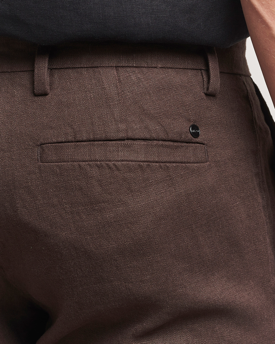 Men | Trousers | NN07 | Theo Linen Trousers Coffee