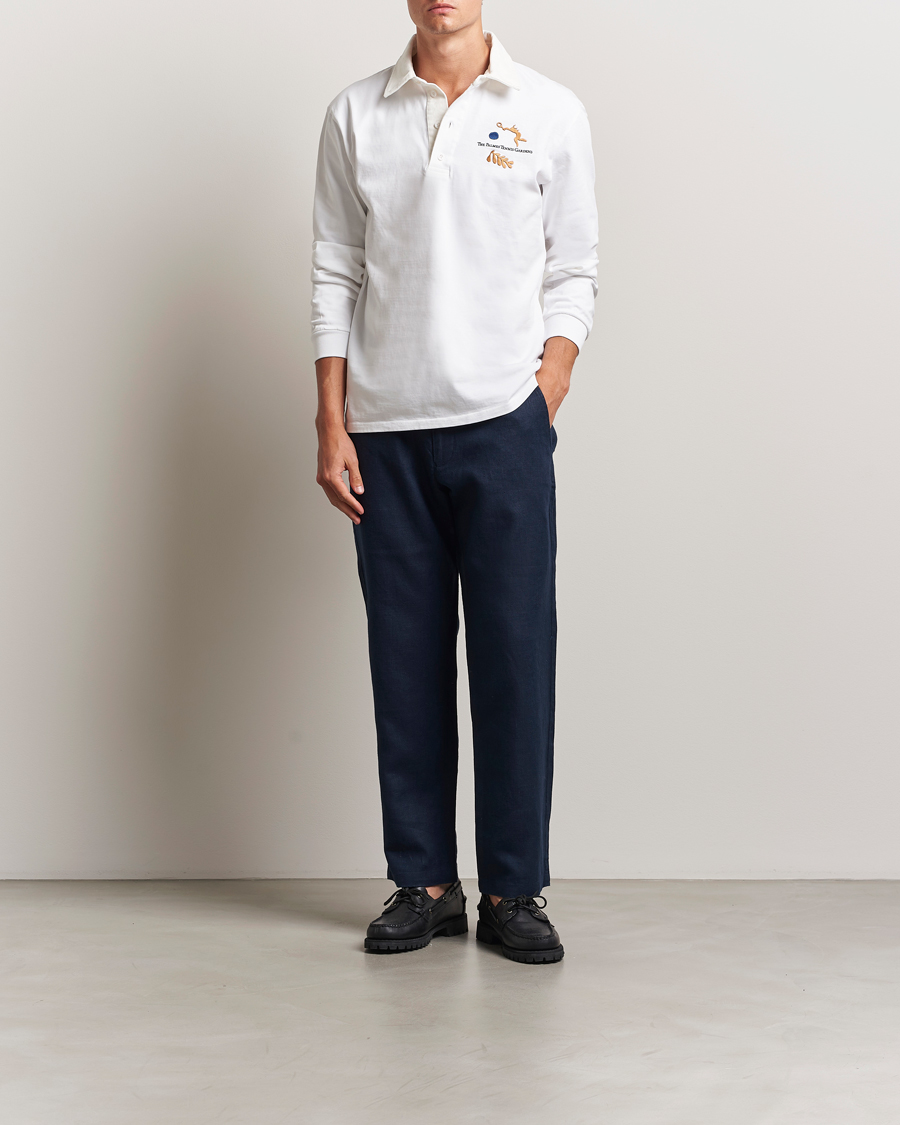 Men | Trousers | NN07 | Aden Regular Fit Linen Trousers Navy Blue