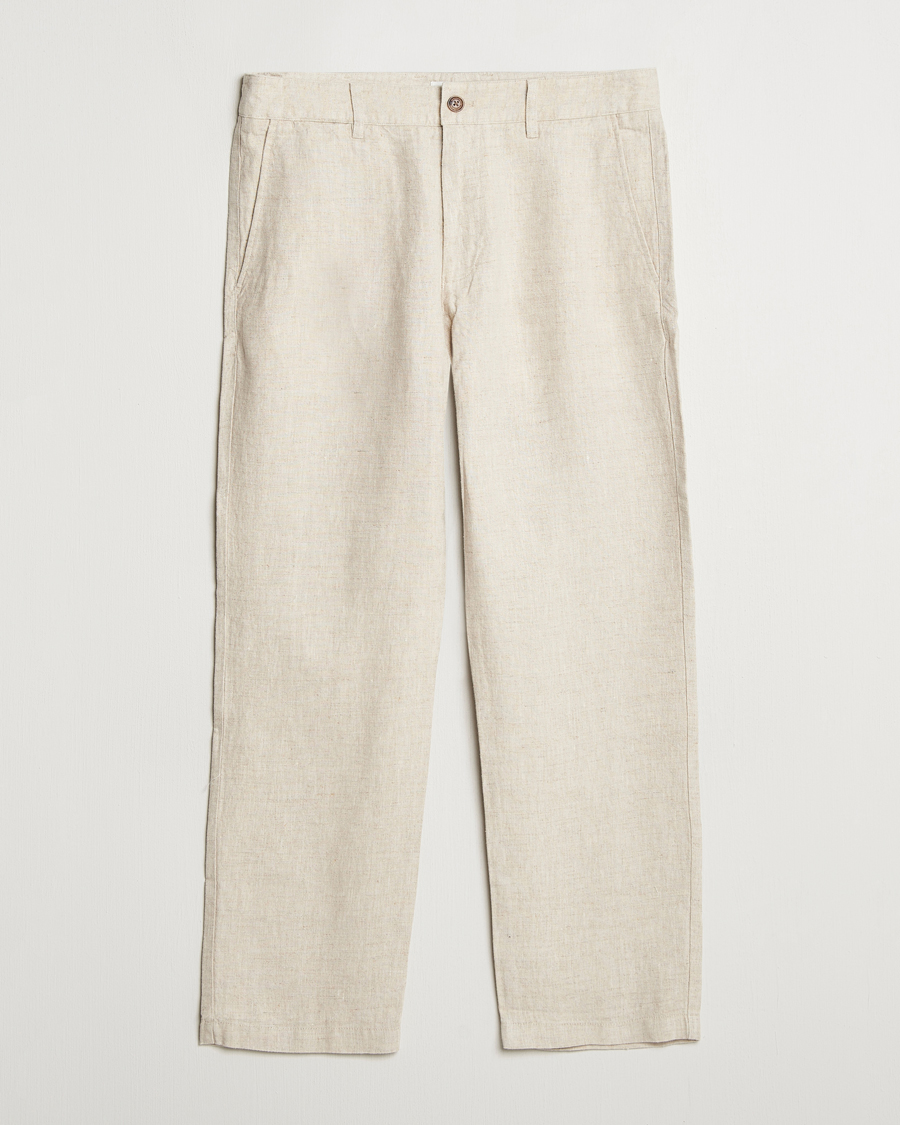 Men | Trousers | NN07 | Aden Regular Fit Linen Chinos Oat