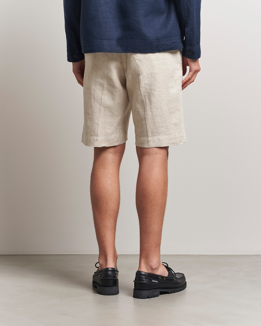 Men | Shorts | NN07 | Billie Pleated Linen Drawstring Shorts Oat