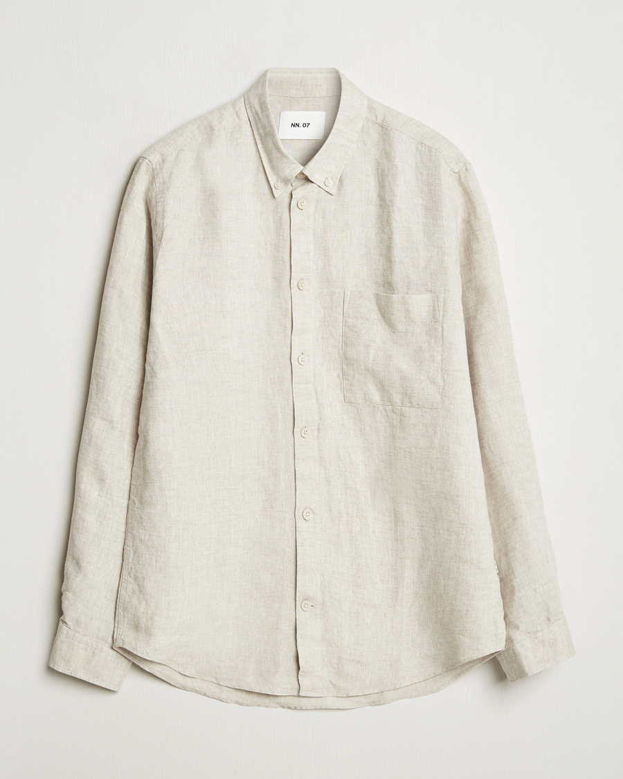 Men | Shirts | NN07 | Arne Linen Button Down Shirt Oat