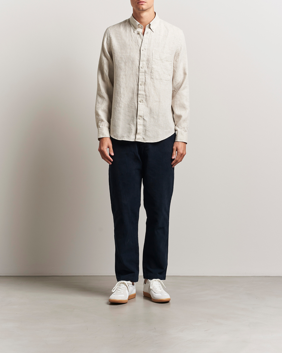 Men | Shirts | NN07 | Arne Linen Button Down Shirt Oat