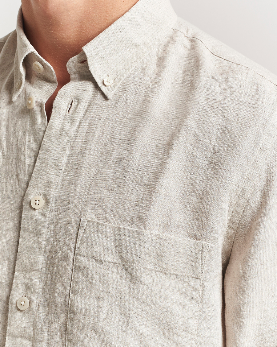 Men | Shirts | NN07 | Arne Linen Button Down Shirt Oat