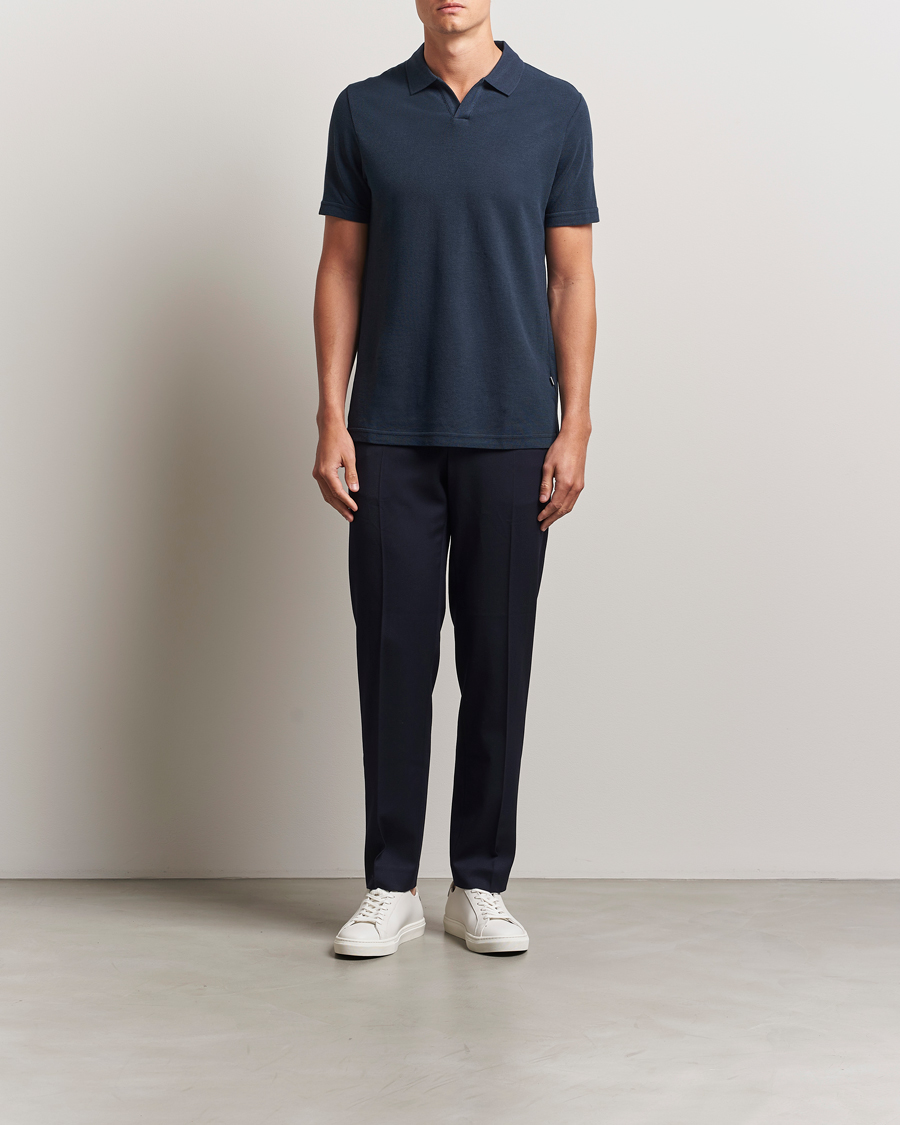 Men | Polo Shirts | NN07 | Paul Cotton/Lyocell Polo Navy Blue