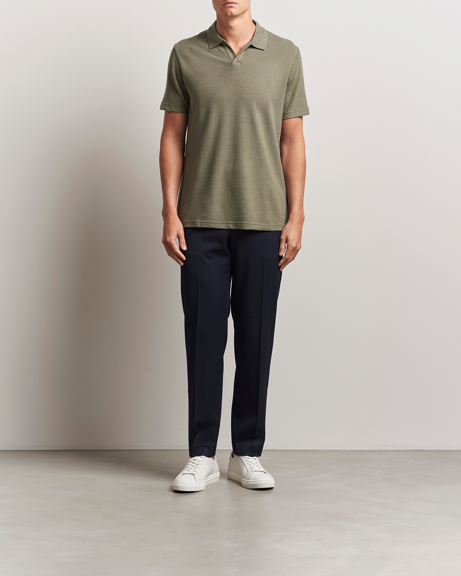 Men | Polo Shirts | NN07 | Paul Cotton/Lyocell Polo Capers Green