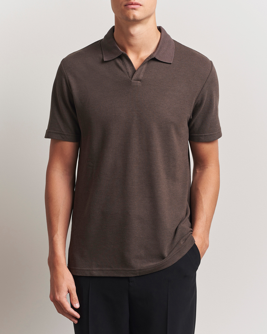 Men | Polo Shirts | NN07 | Paul Cotton/Lyocell Polo Coffee