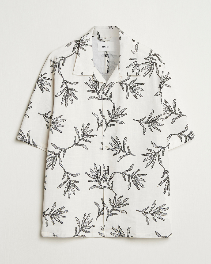 Men | Shirts | NN07 | Ole Printed Cotton/Lyocell Resort Shirt Off White