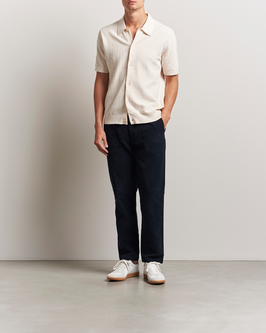 Men | Shirts | NN07 | Nolan Knitted Short Sleeve Shirt Ecru
