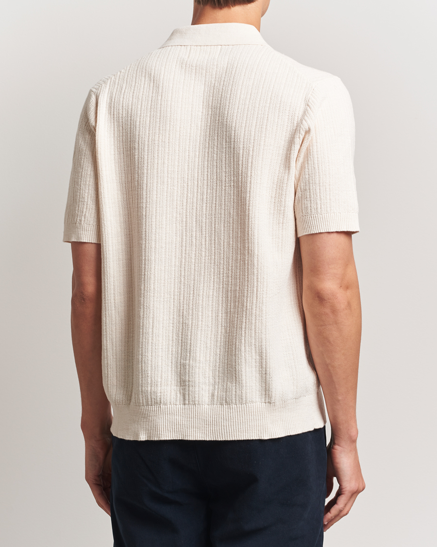 Men | Shirts | NN07 | Nolan Knitted Short Sleeve Shirt Ecru
