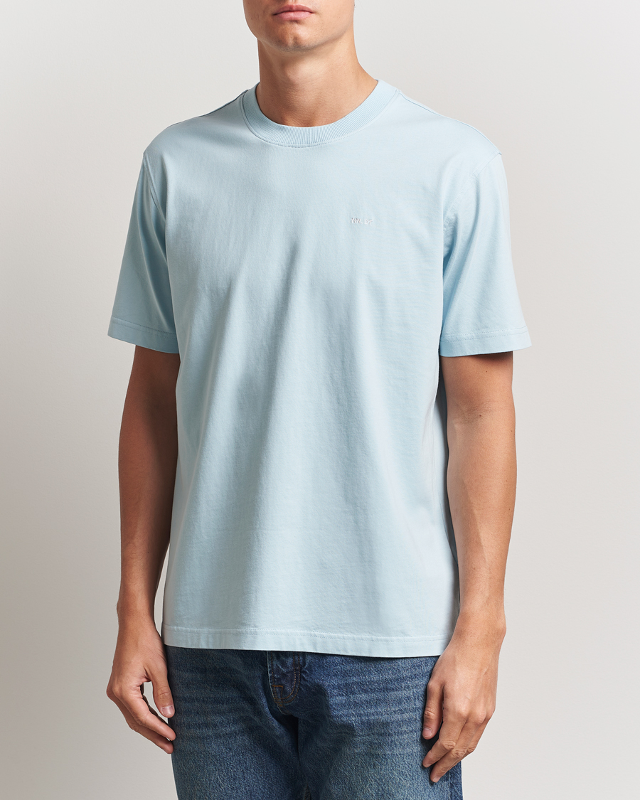 Men | T-Shirts | NN07 | Adam Logo Crew Neck T-Shirt Winter Sky