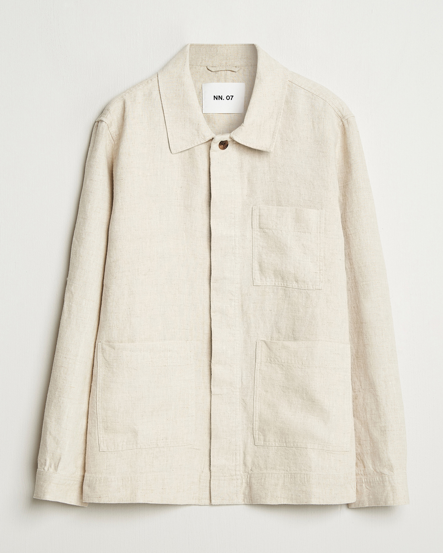 Men | Shirts | NN07 | Olav Linen Overshirt Oat