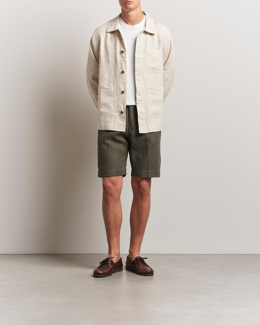 Men | Shirts | NN07 | Olav Linen Overshirt Oat