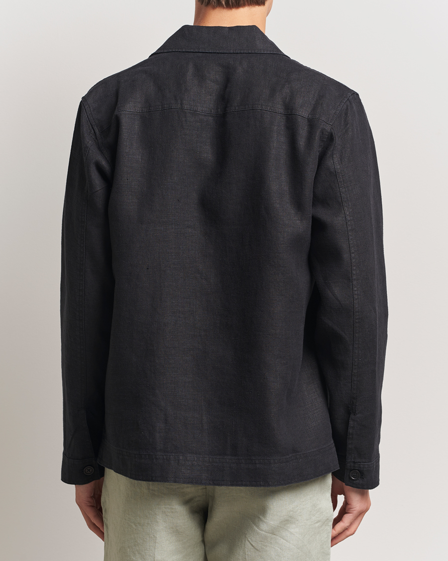 Men | Shirts | NN07 | Olav Linen Overshirt Black