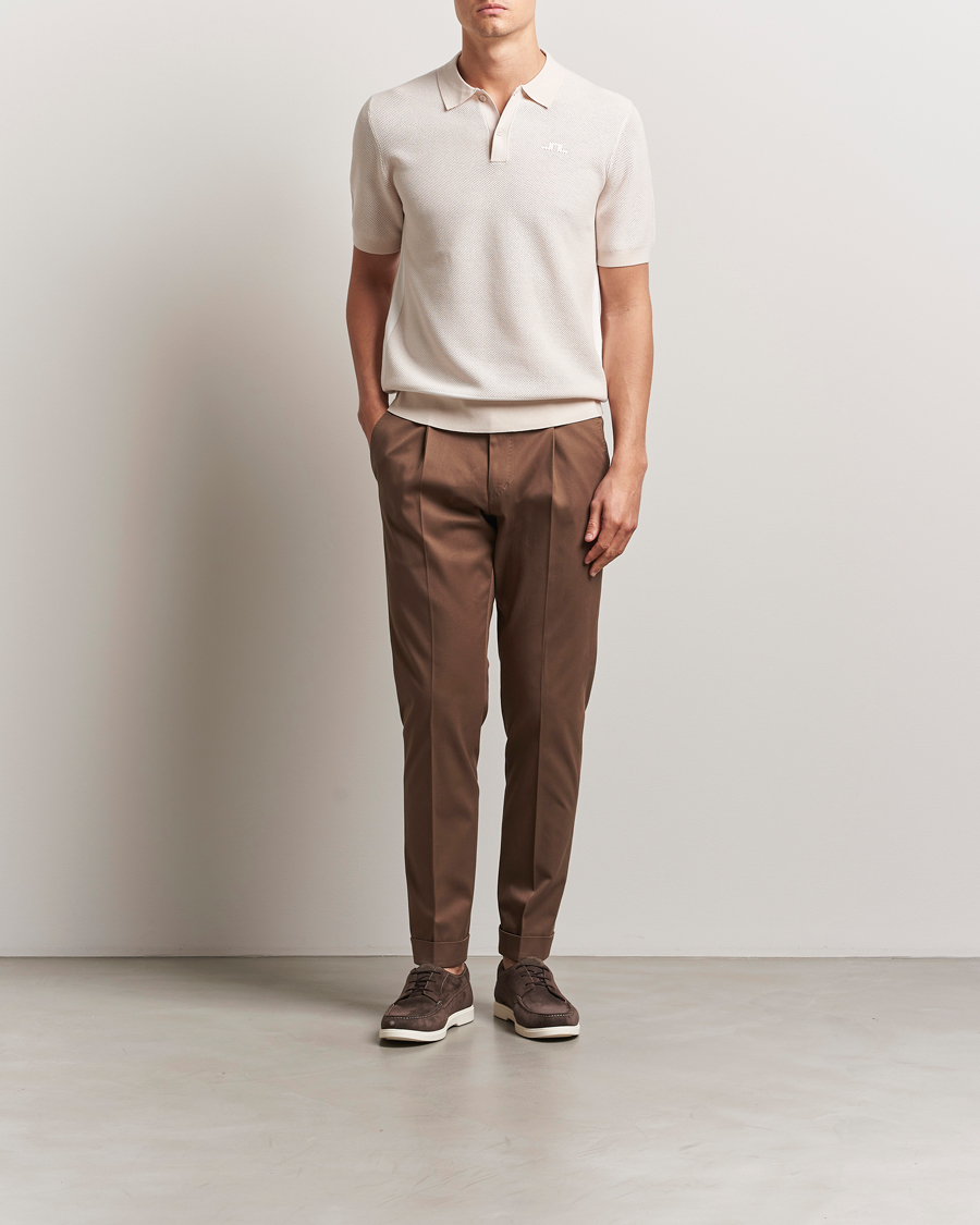 Men | Trousers | Tiger of Sweden | Tenuta Pleated Cotton Trousers Warm Brown