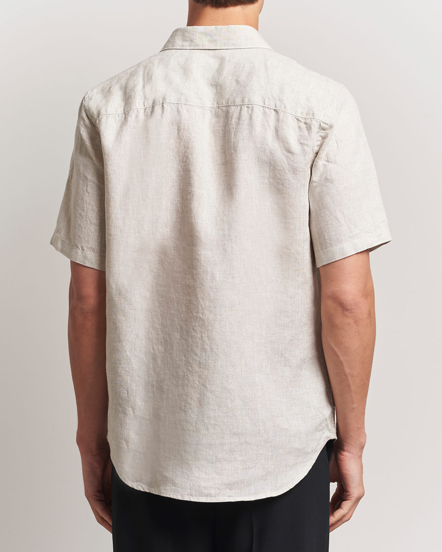 Men | Shirts | NN07 | Enzo Linen Short Sleeve Shirt Oat