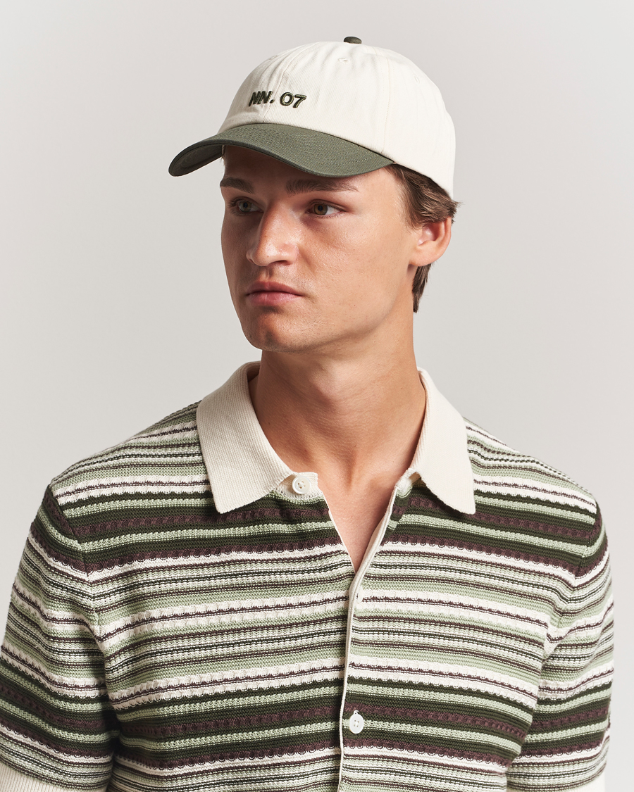 Men | NN07 Logo Cap Croc Green/Off White | NN07 | Logo Cap Croc Green/Off White