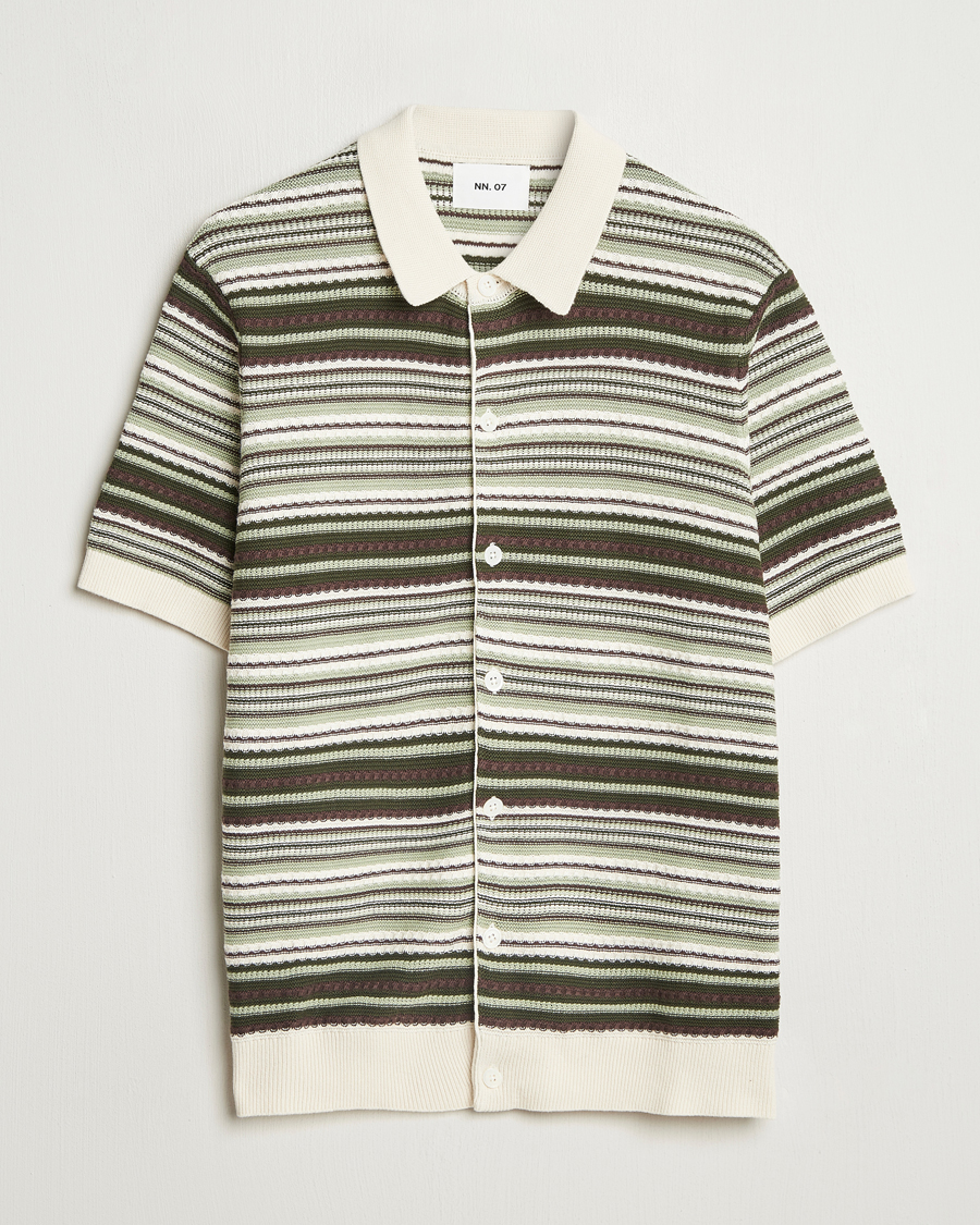 Men | Shirts | NN07 | Nolan Knitted Striped Short Sleeve Shirt Multi