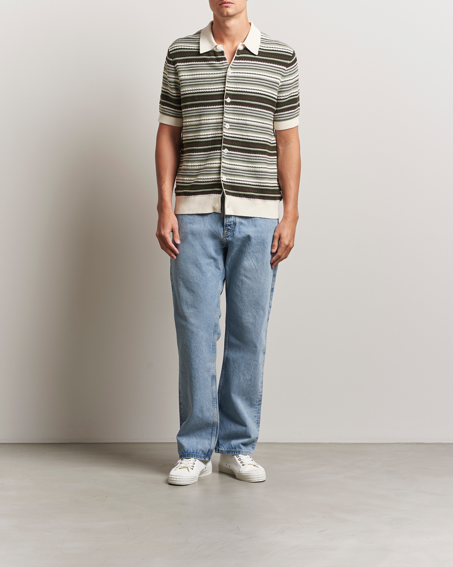 Men | Shirts | NN07 | Nolan Knitted Striped Short Sleeve Shirt Multi