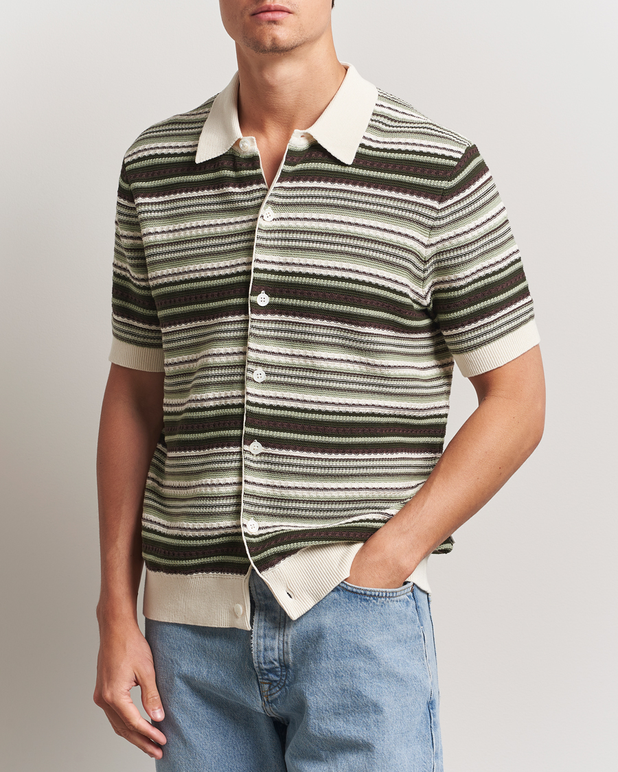 Men | Shirts | NN07 | Nolan Knitted Striped Short Sleeve Shirt Multi