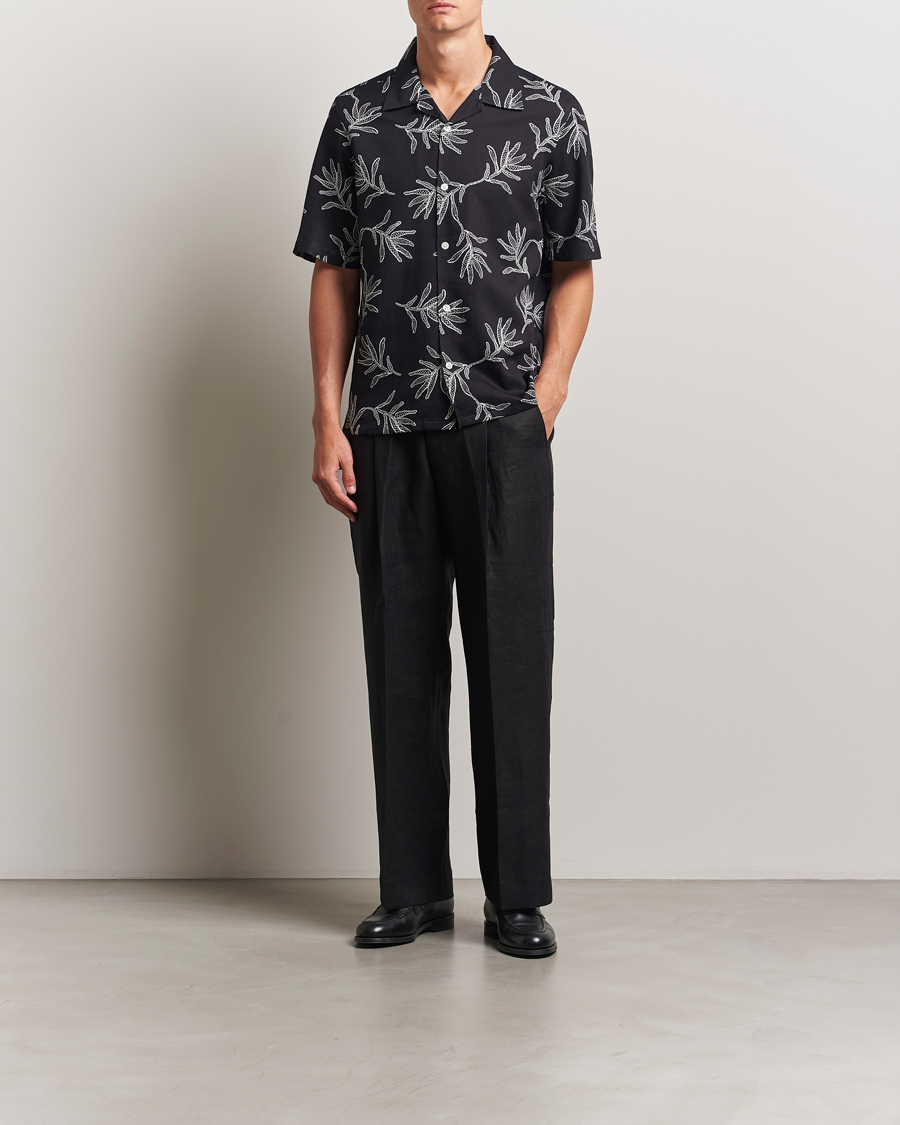 Men | Trousers | NN07 | Kay Relaxed Fit Linen Trousers Black