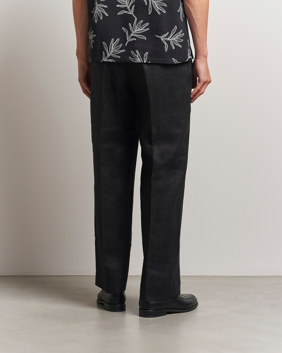 Men | Trousers | NN07 | Kay Relaxed Fit Linen Trousers Black