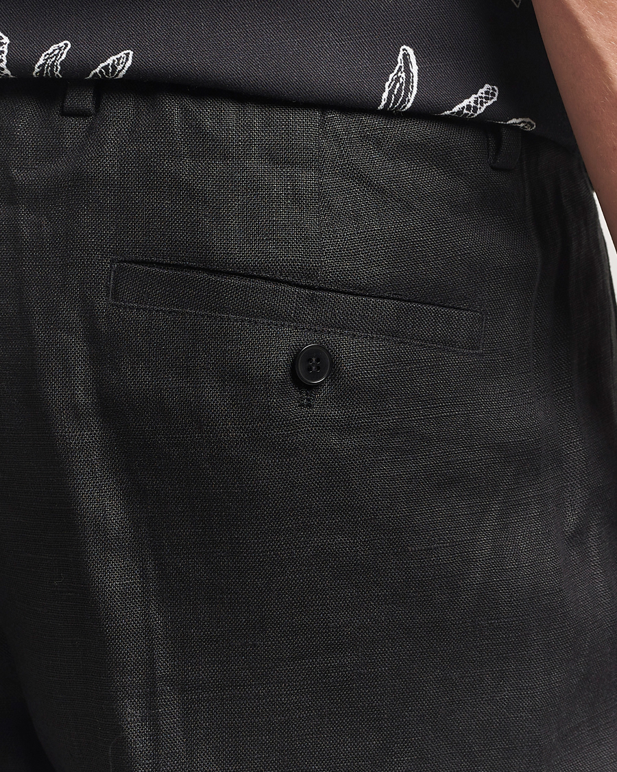 Men | Trousers | NN07 | Kay Relaxed Fit Linen Trousers Black