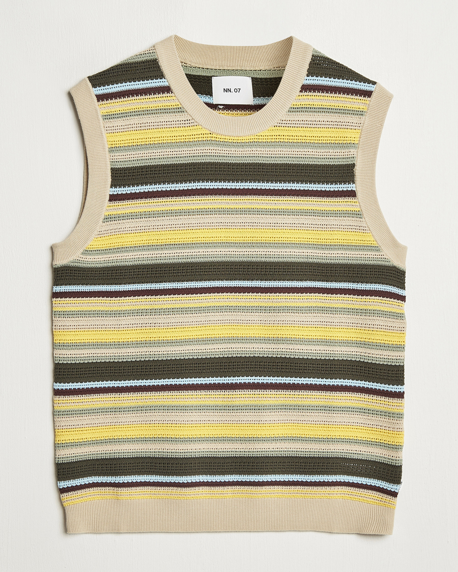 Men | Sweaters & Knitwear | NN07 | Huxley Knitted Striped Vest Multi