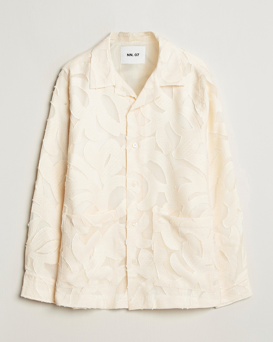 Men | Shirts | NN07 | Hank Fil-Coupé Jacquard Overshirt Off White