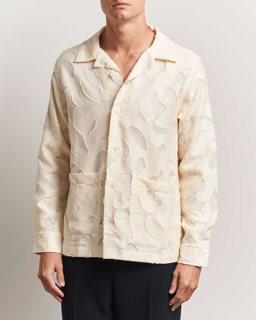 Men | Shirts | NN07 | Hank Fil-Coupé Jacquard Overshirt Off White