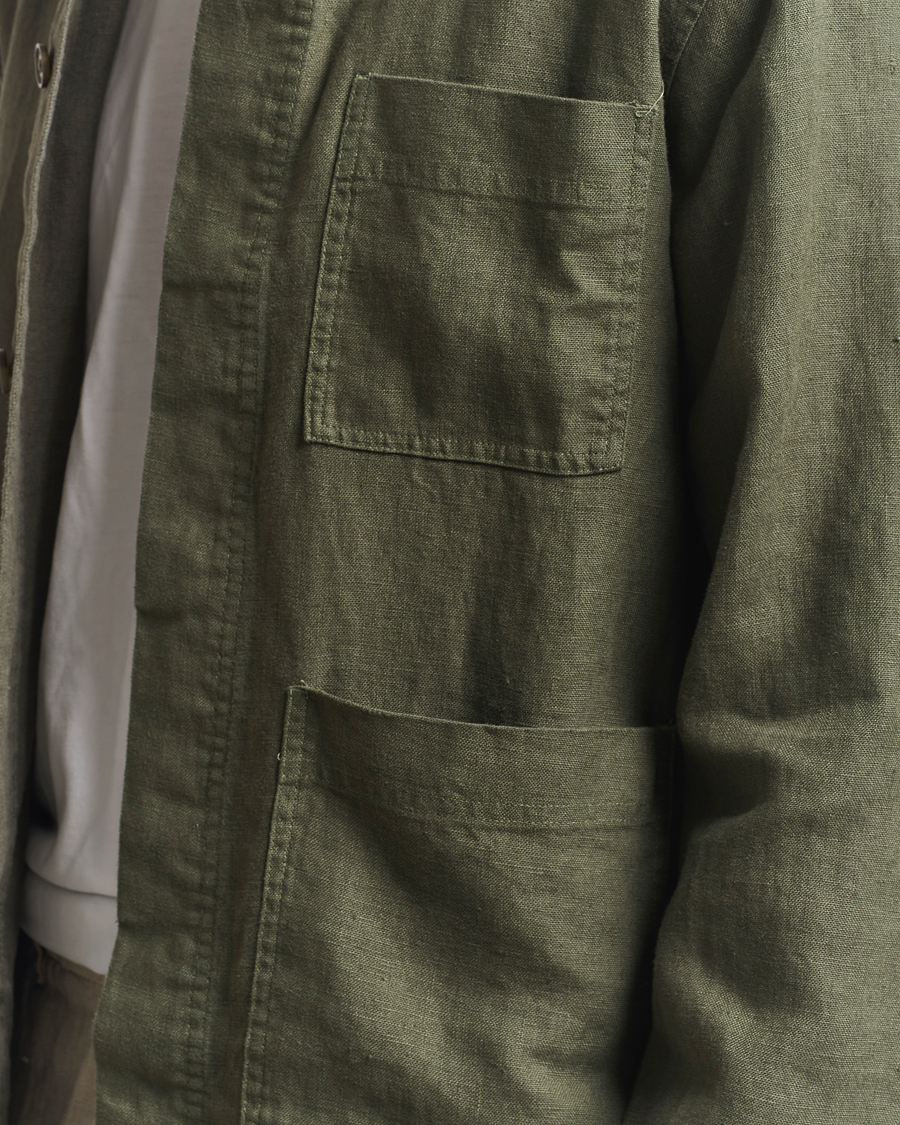 Men | Shirts | NN07 | Olav Linen Overshirt Croc Green