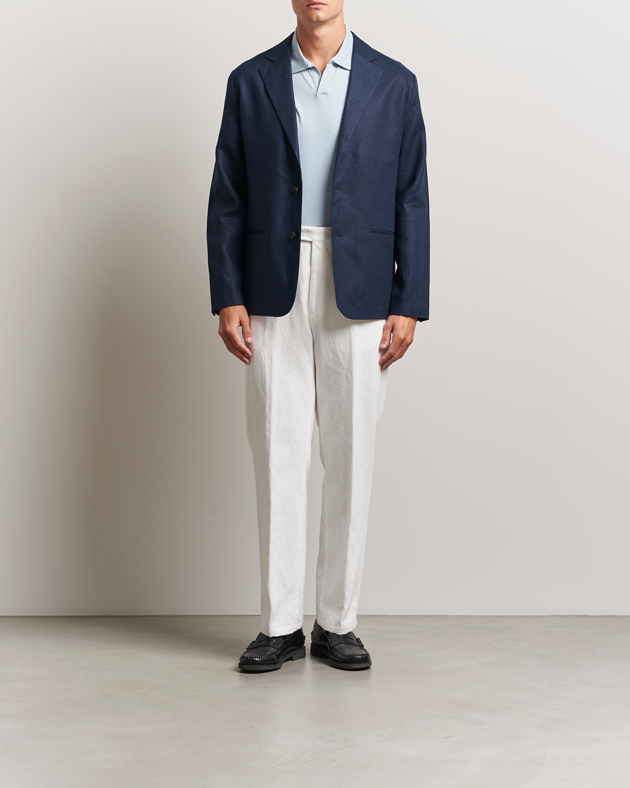 Men | Blazers | NN07 | Timo Linen Blazer Navy Blue