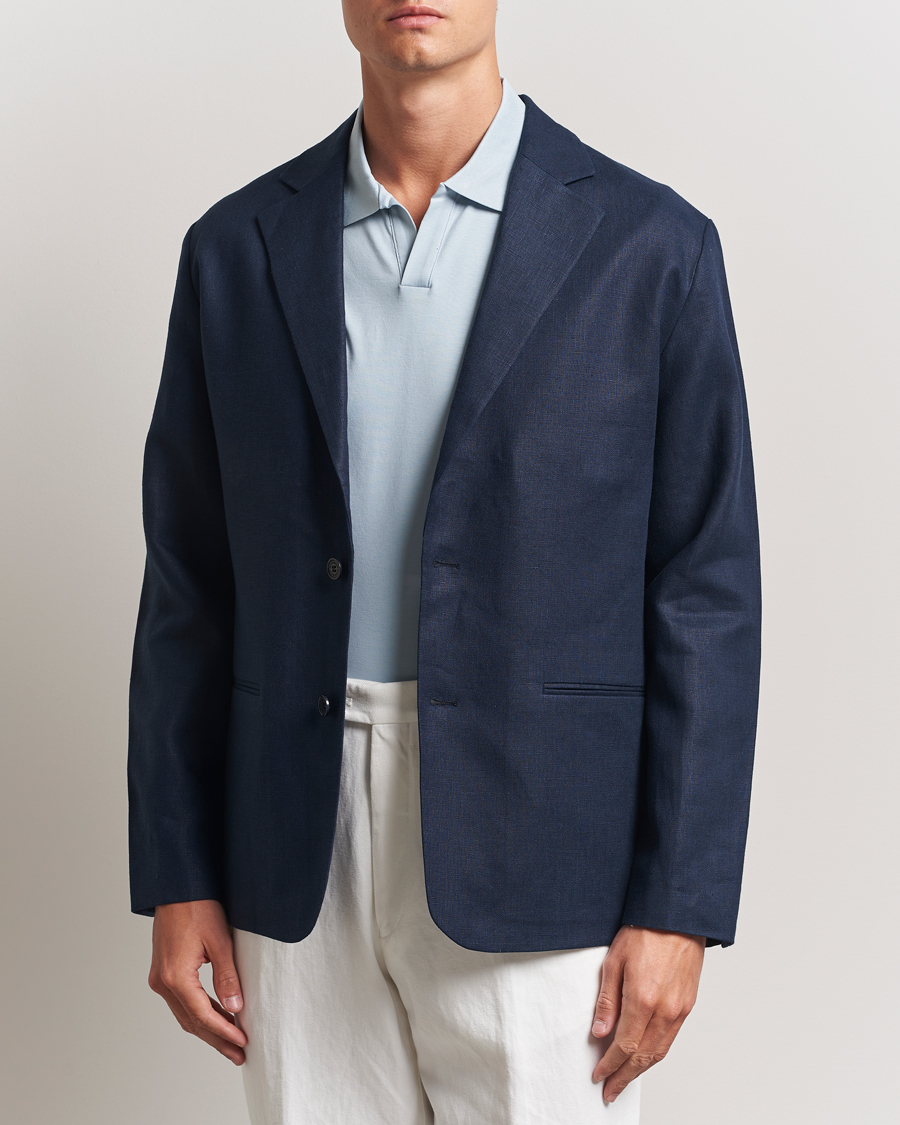 Men | Blazers | NN07 | Timo Linen Blazer Navy Blue
